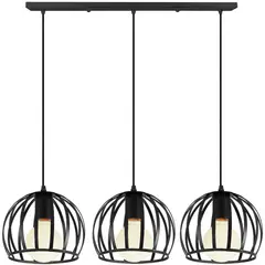HOME NEAT - Lámpara de techo industrial vintage 3 luces E27 ø20cm Negro
