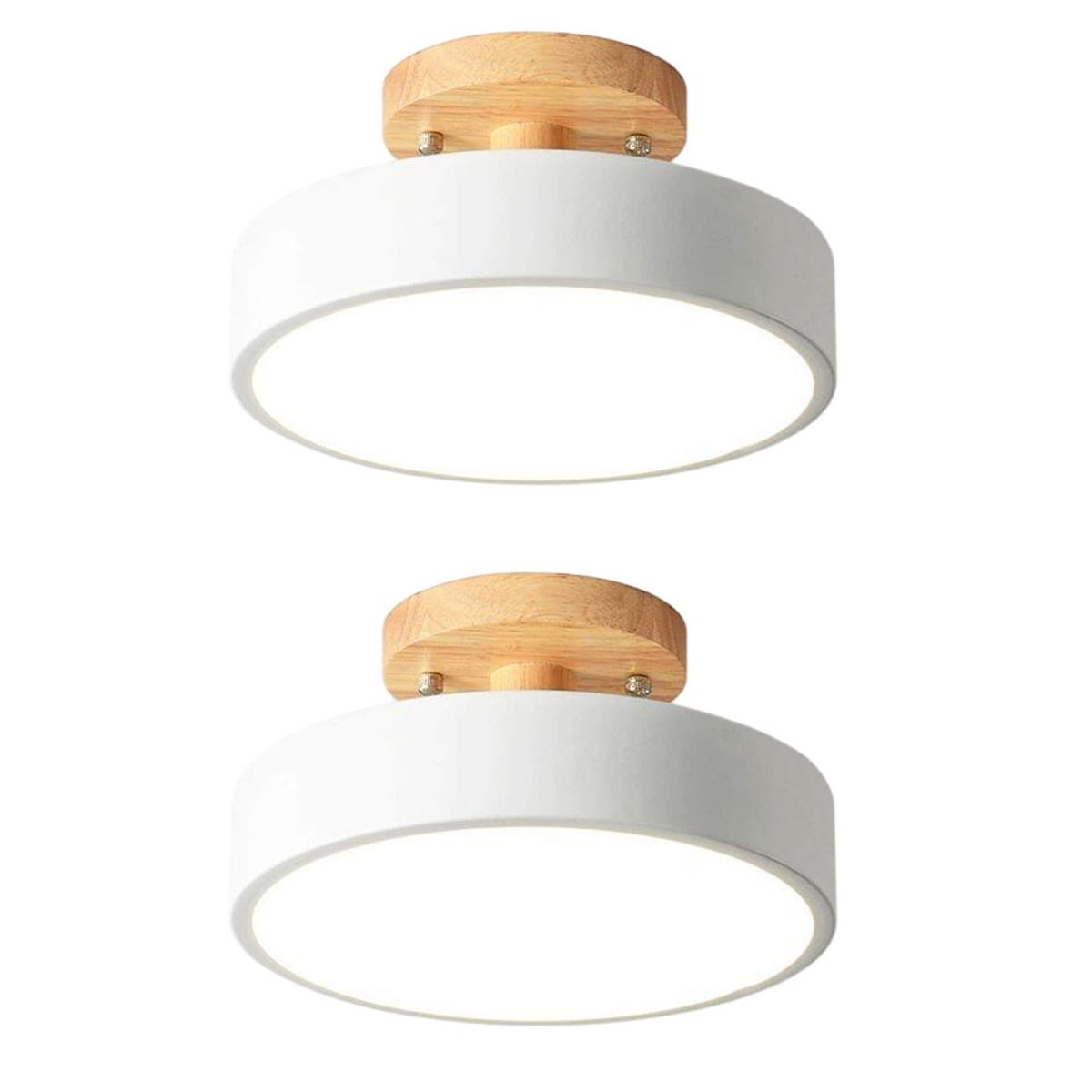 HOME NEAT - 2 Unidades Led lámpara de techo moderna ø18cm 3 colores - Blanco