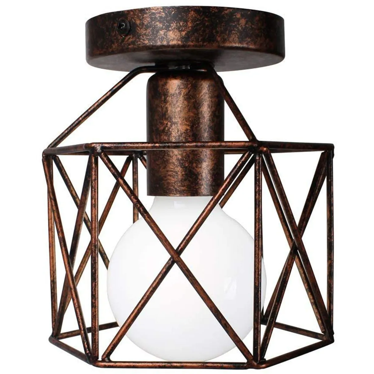 HOME NEAT - Nórdico lámpara de techo vintage metal luz colgante color óxido