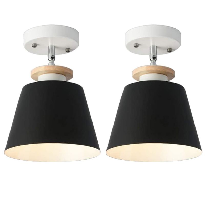 HOME NEAT - 2 Unidades Lámpara de techo moderno E27 - Negro
