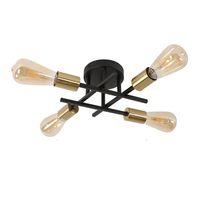 Lámpara de techo moderna metálica de 4 focos - Negro Y Dorado.