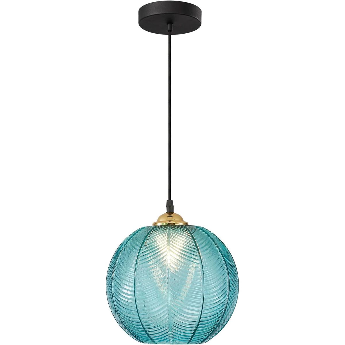 HOME NEAT - Lámpara Colgante Moderna de Vidrio Con Pantalla de 20 cm - Azul