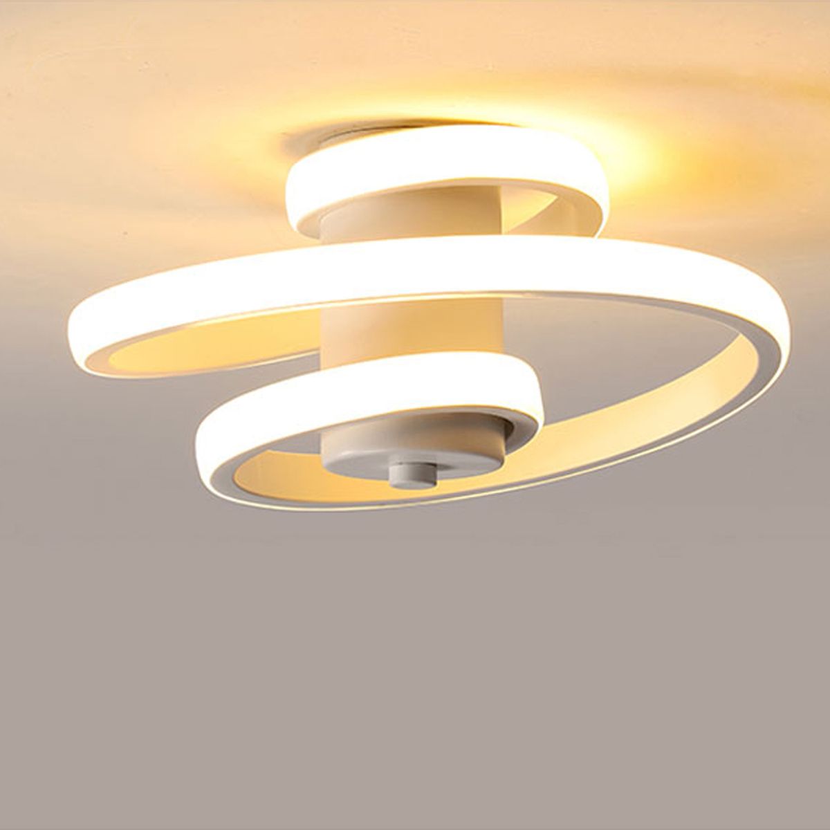 HOME NEAT - Led lámpara de techo moderna diseño línea espiral 3 colores Blanco