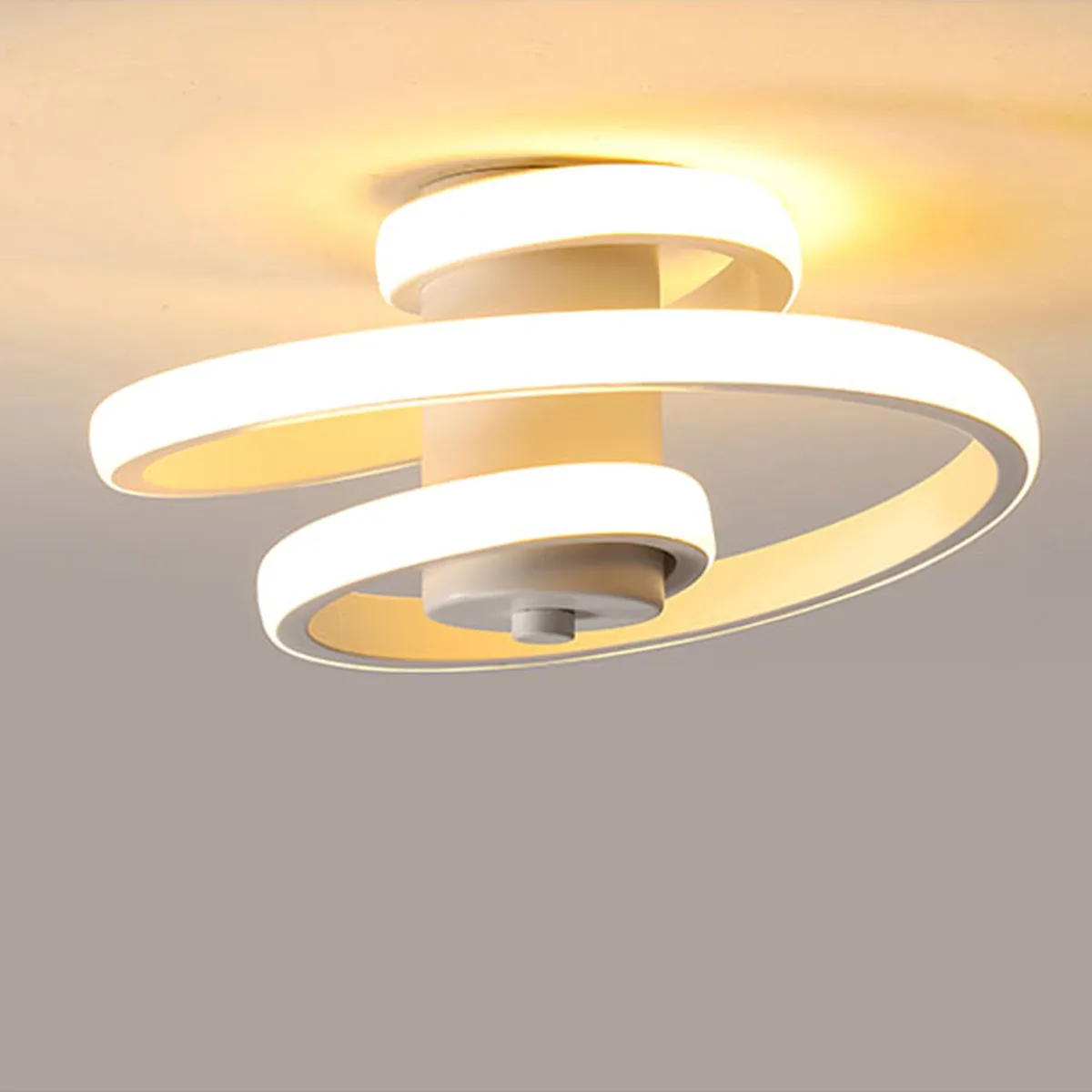 HOME NEAT - Led lámpara de techo moderna diseño línea espiral 3 colores Blanco