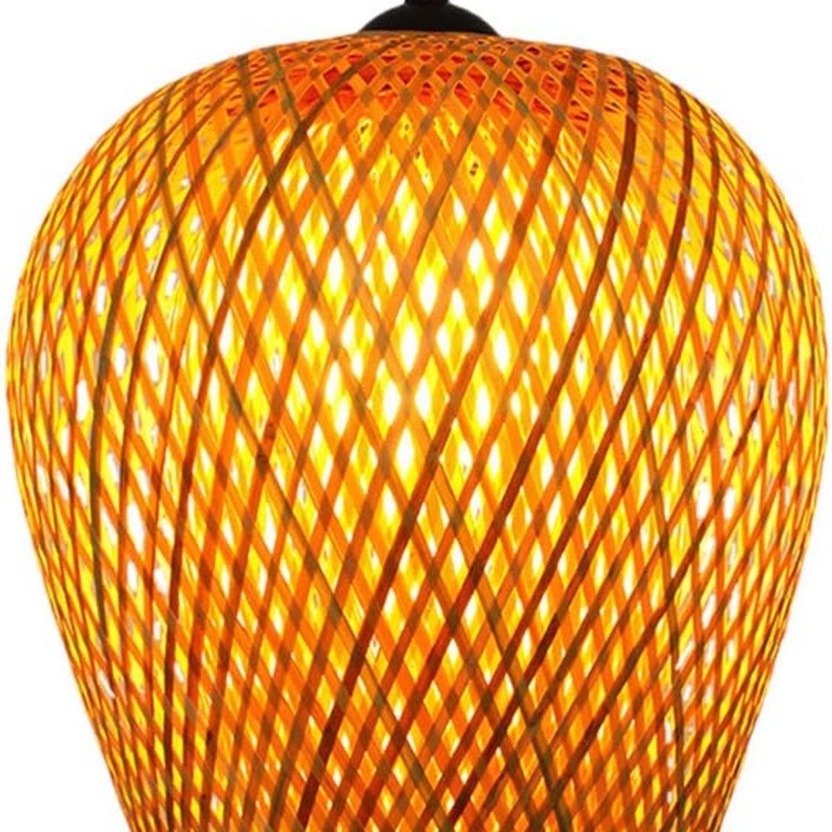 HOME NEAT - Lámpara Colgante de Techo de Bambú Vintage E27 Ø25cmx 26cm