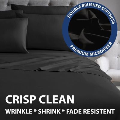 Imagen 2 del producto Juego sabanas Negro Queen algodon 200 hilos 2.5P