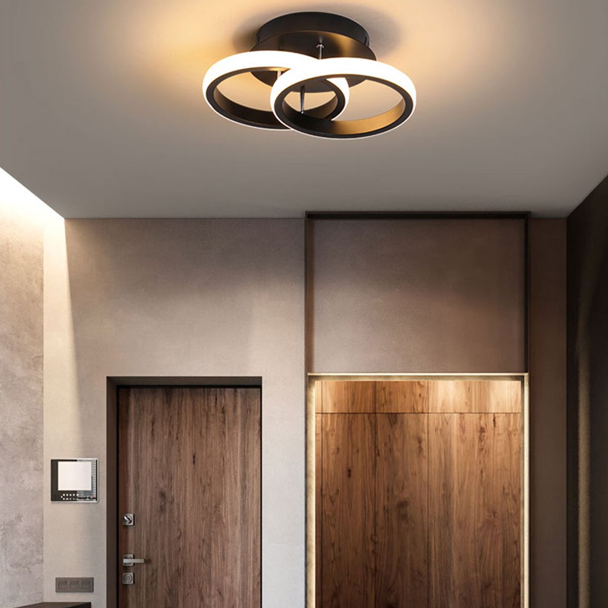 HOME NEAT - Lámparas de techo led acrílica moderno 18w 3 colores Negro