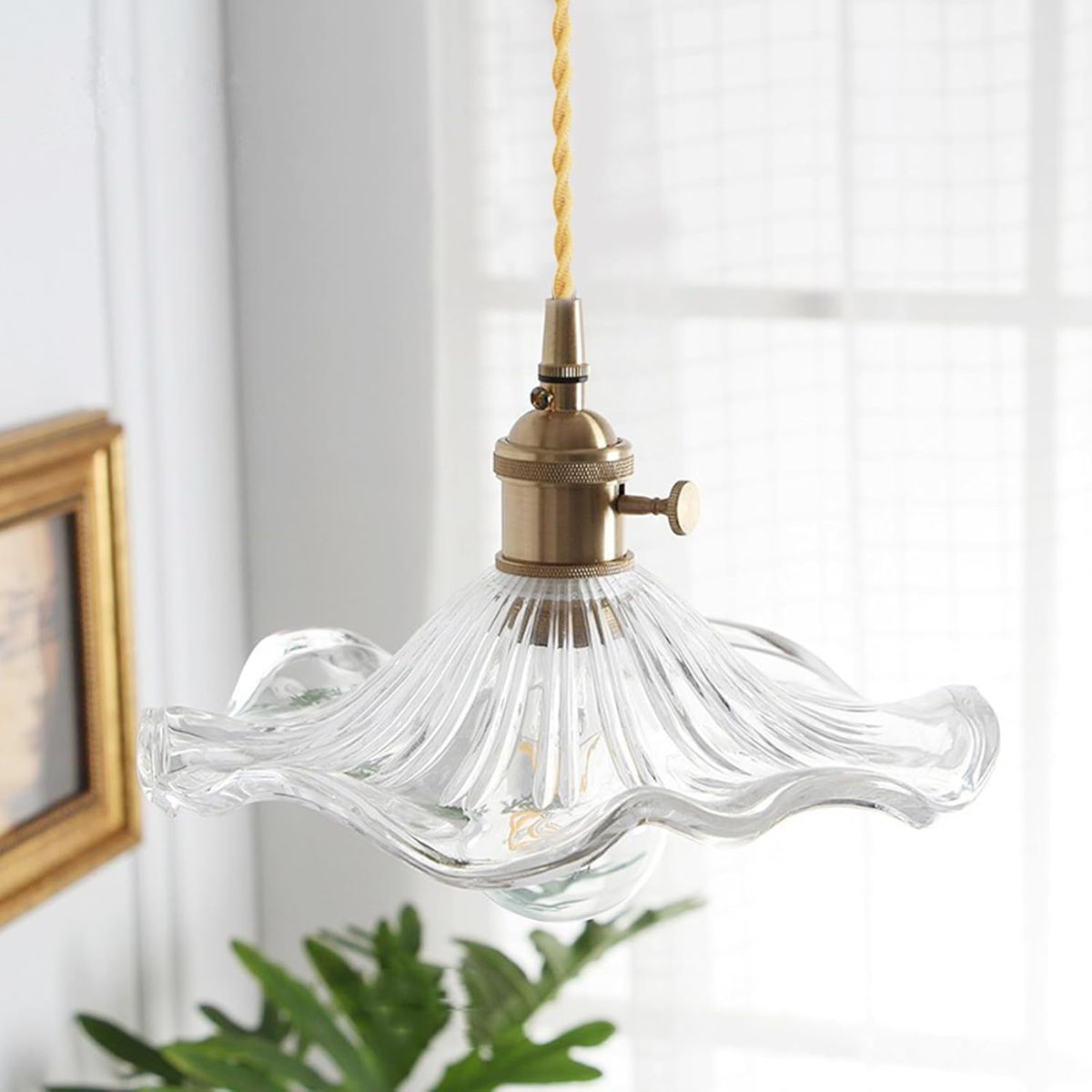 HOME NEAT - Lámpara Colgante Con Pantalla De Cristal E27 22cm - Transparente