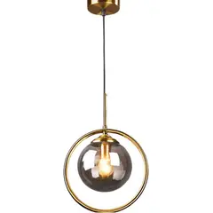 HOME NEAT - Lámpara colgante techo vintage con pantalla de bola vidrio e27 gris