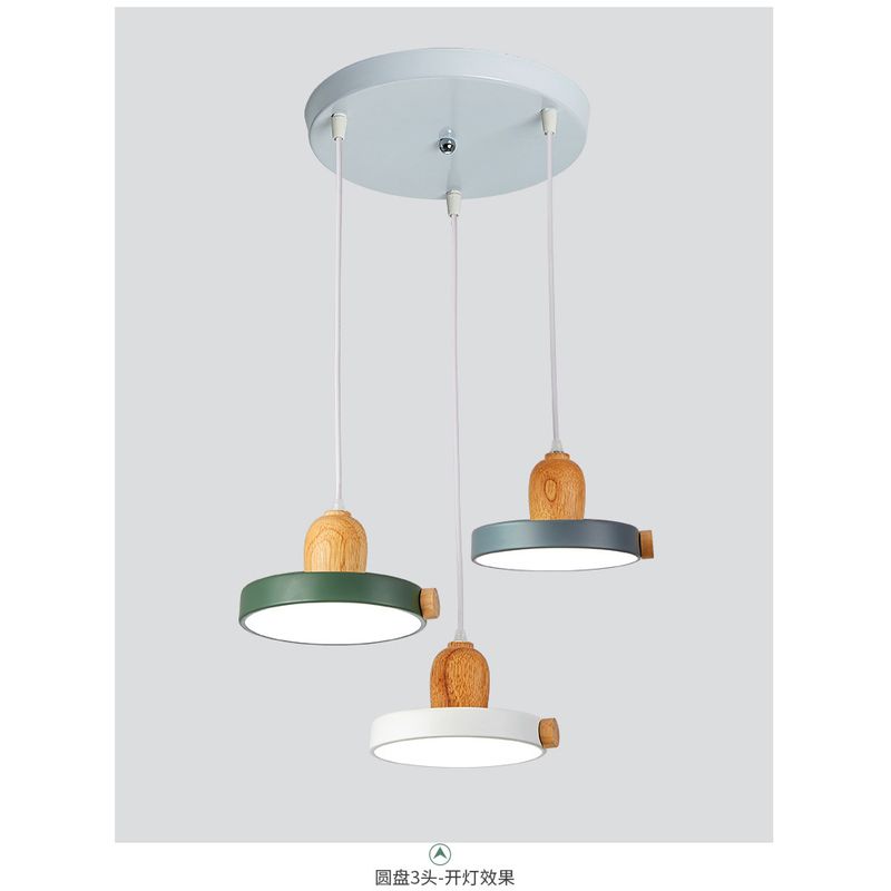 HOME NEAT - Lámpara de techo LED de 18cm con base de madera - Gris.