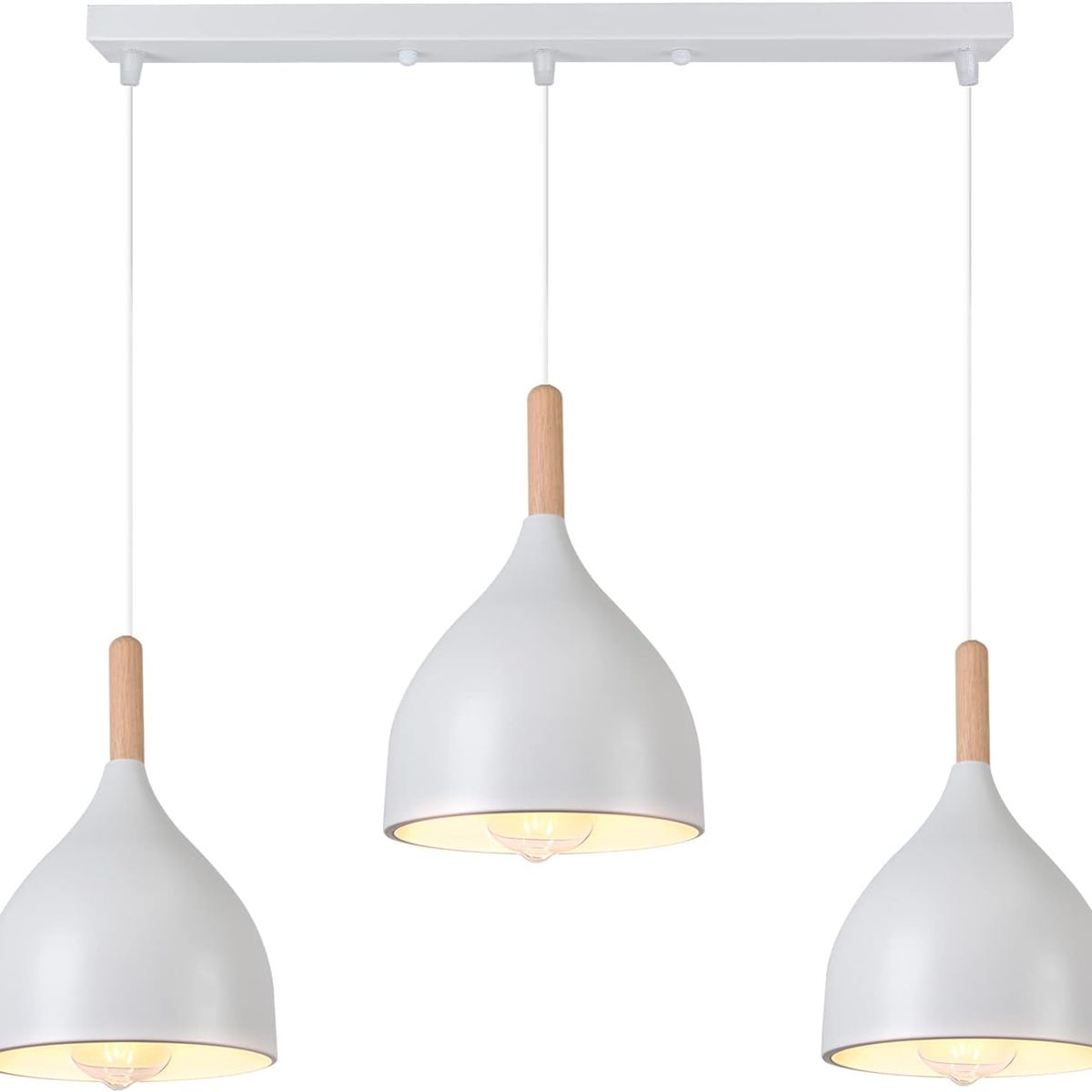 HOME NEAT - Lámpara de techo Nórdica 3 cabezas ø17cm E27 Blanco