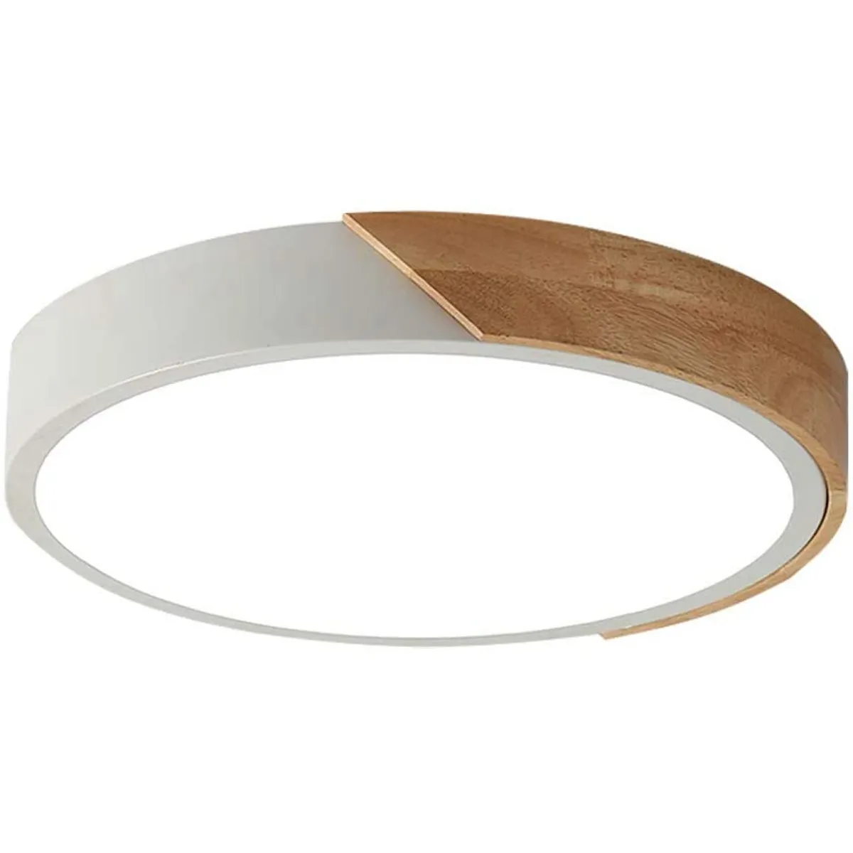 HOME NEAT - Lámpara LED 23cm Borde Blanco y madera