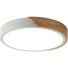 HOME NEAT - Lámpara LED 23cm Borde Blanco y madera