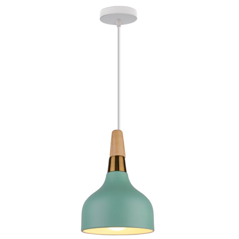 HOME NEAT - Lámpara colgante de techo Nórdica Metal E27 ø15cm - Verde