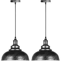 HOME NEAT - 2 Unidades lámpara colgantes de techo vintage E27 ø29cm - Plateado