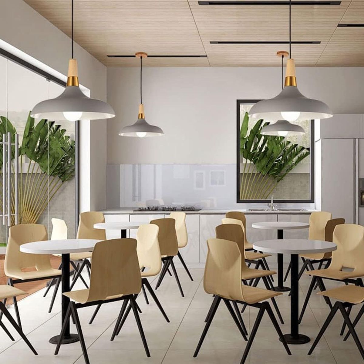 HOME NEAT - Lámpara colgante moderna E27 ø35cm Gris.