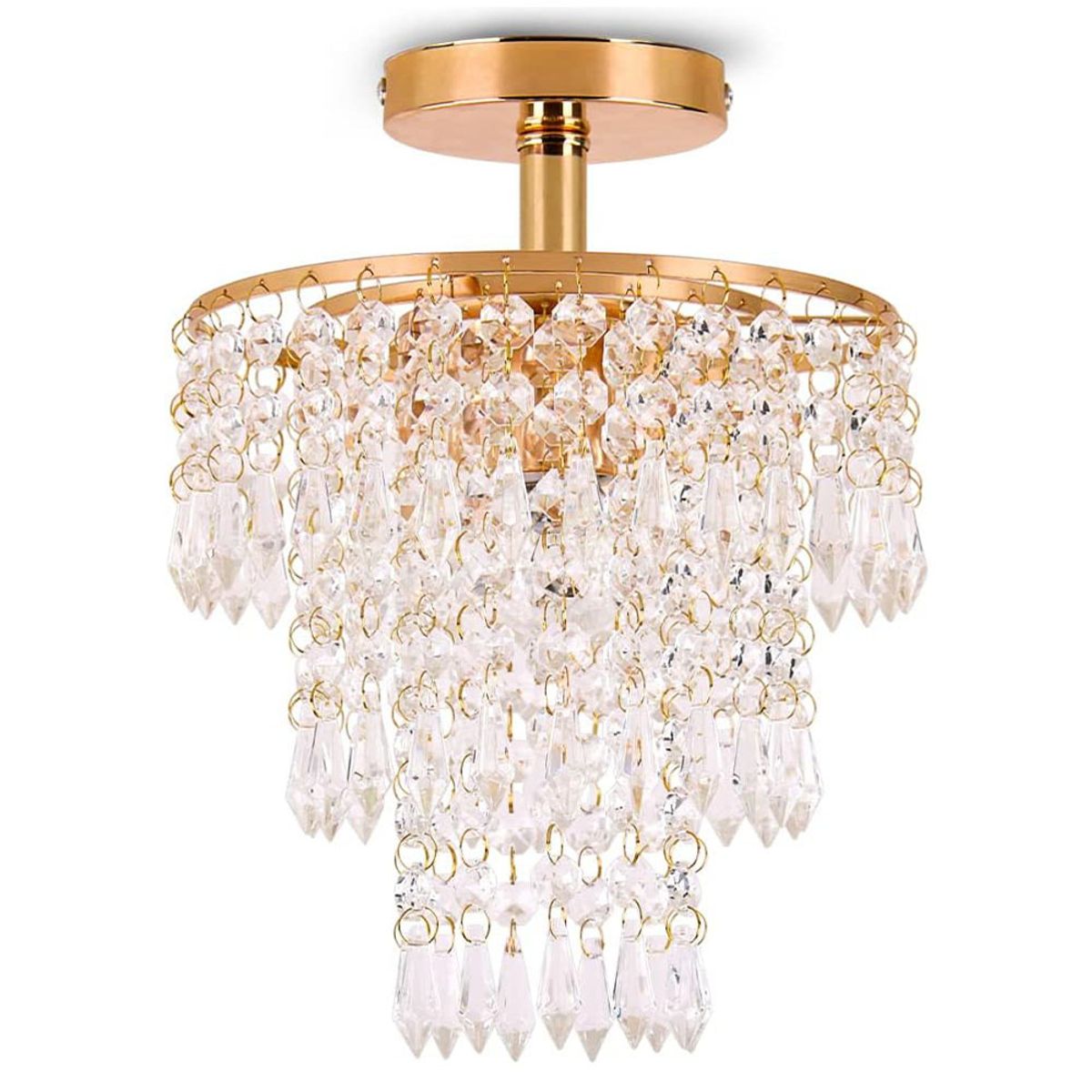 HOME NEAT - Lámpara de Techo de Cristal E27 3 Color - Oro