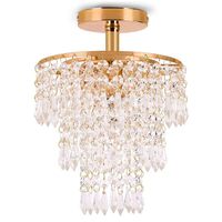 Lámpara de Techo de Cristal E27 3 Color - Oro