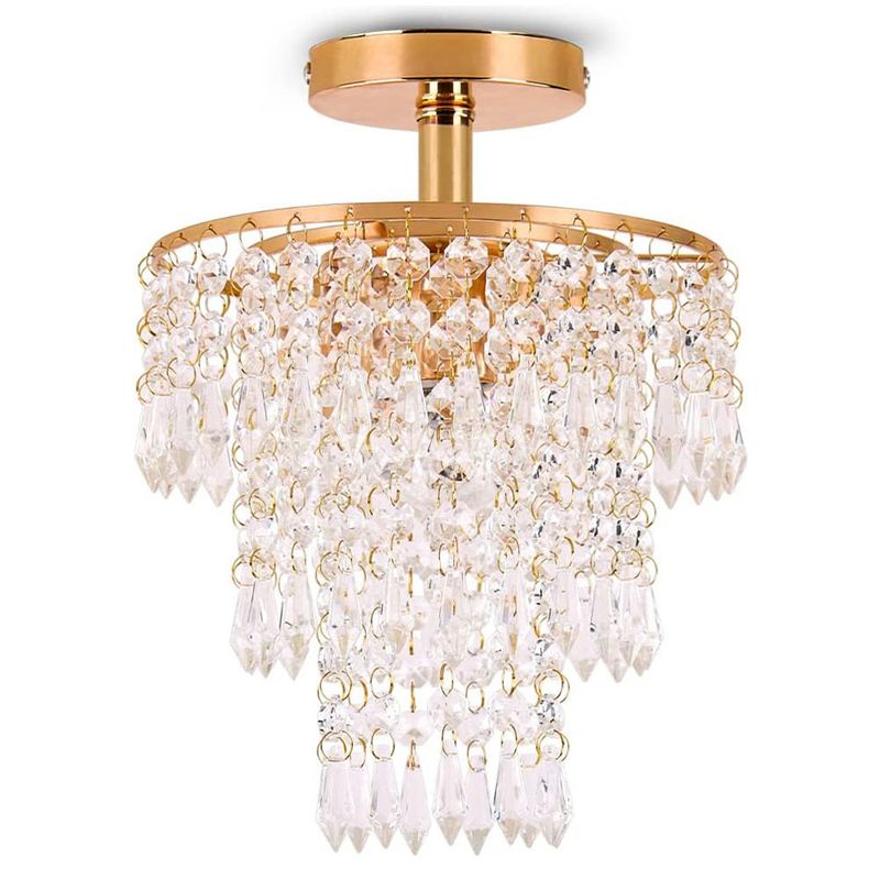 HOME NEAT - Lámpara de Techo de Cristal E27 3 Color - Oro