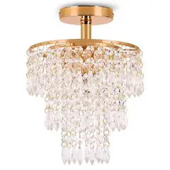 HOME NEAT - Lámpara de Techo de Cristal E27 3 Color - Oro