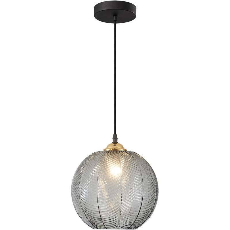HOME NEAT - Lámpara Colgante Moderna de Vidrio Con Pantalla de 20 cm - Gris…