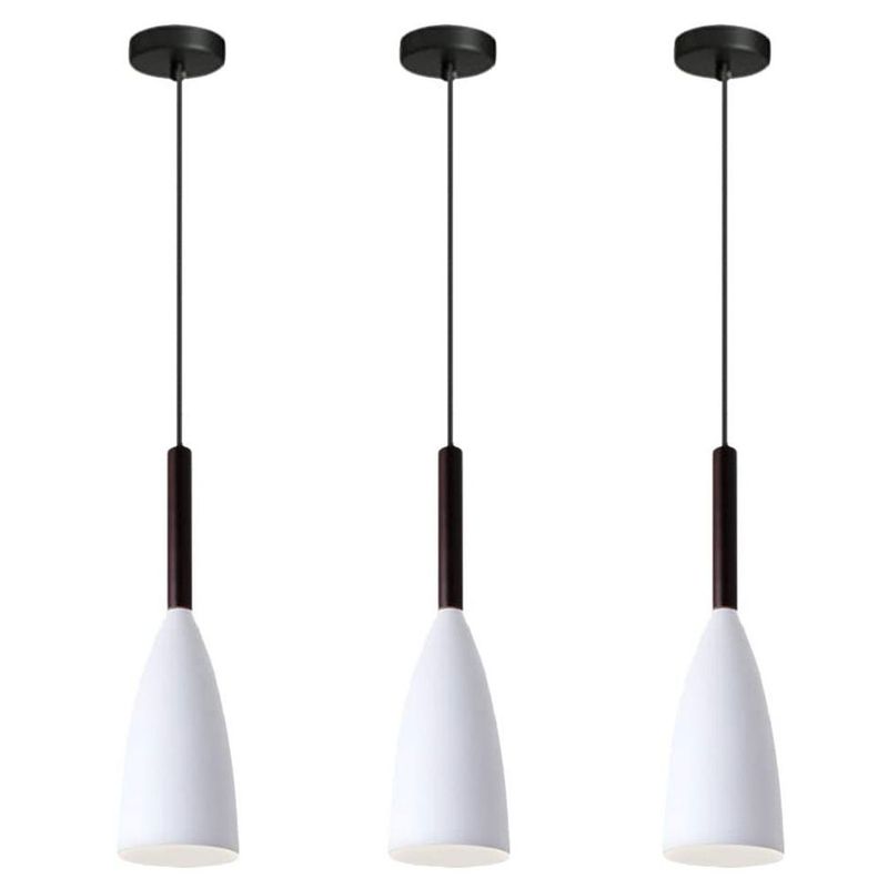 HOME NEAT - Lámpara colgante moderno madera metal- 3 piezas