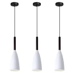 HOME NEAT - Lámpara colgante moderno madera metal- 3 piezas
