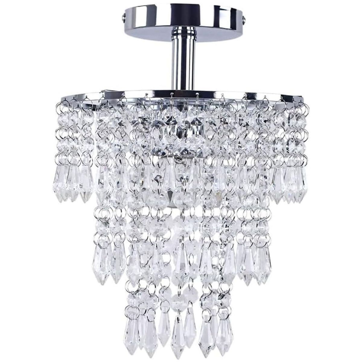 HOME NEAT - Lámpara de Techo de Cristal E27 3 Color - Cromo