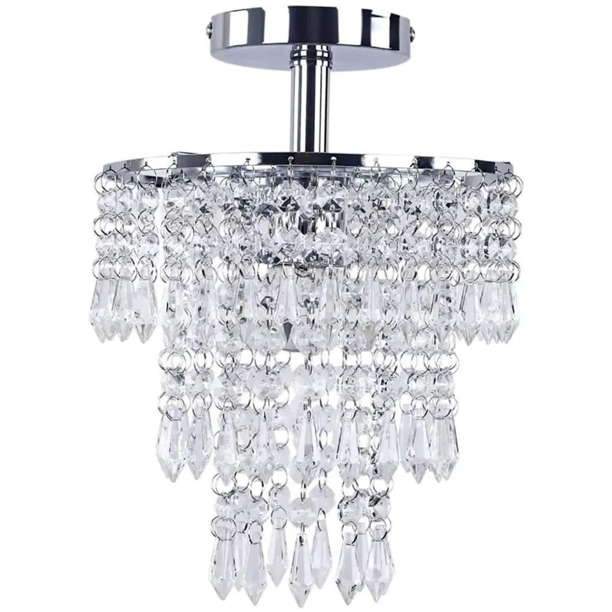 HOME NEAT - Lámpara de Techo de Cristal E27 3 Color - Cromo