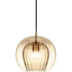 HOME NEAT - Lámpara Colgante De Vidrio de Doble Capas E27 20CM Amber
