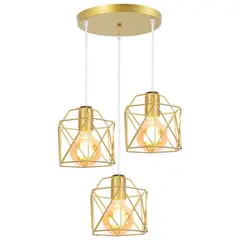 HOME NEAT - Lámpara colgante 3 luces E27 Doard