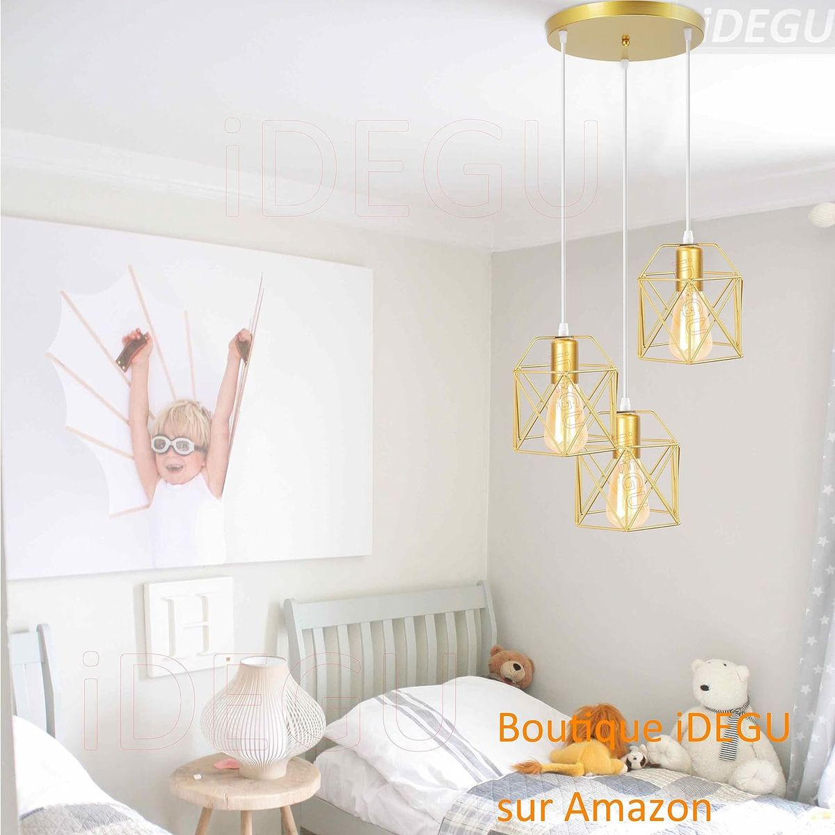 HOME NEAT - Lámpara colgante 3 luces E27 Doard.