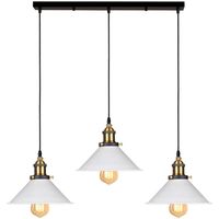 Vintage lámpara de techo ø22cm lámpara colgante 3 luces blanco