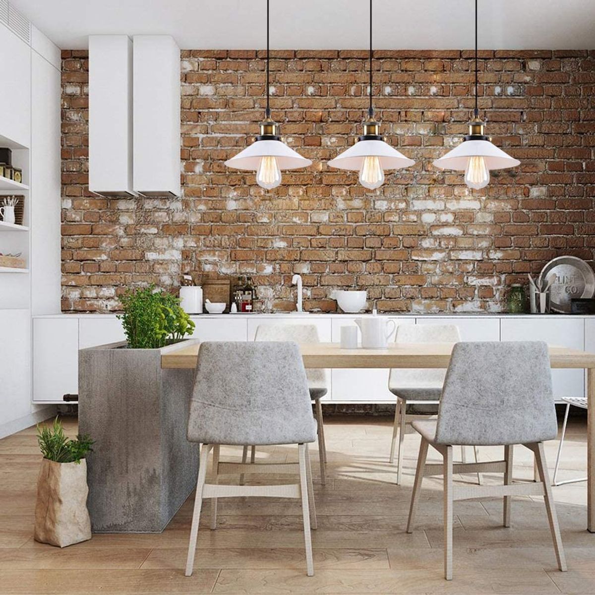 HOME NEAT - Vintage lámpara de techo ø22cm lámpara colgante 3 luces blanco