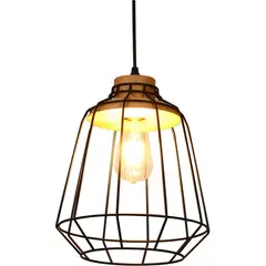 HOME NEAT - Vintage lámpara colgante lámpara de techo jaula hierro e27 negro