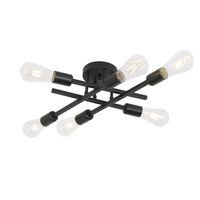 Lámpara colgante de techo con 6 luces e27 en metal moderno - Negro.