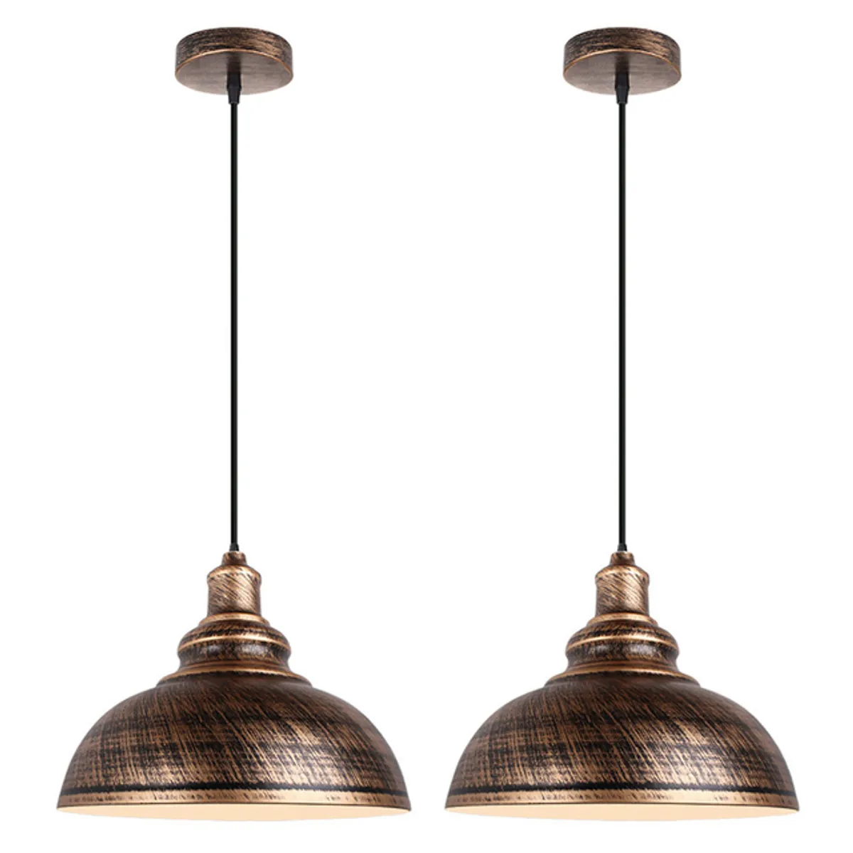 HOME NEAT - 2 Unidades lámpara colgantes de techo Vintage E27 ø29cm - Bronce