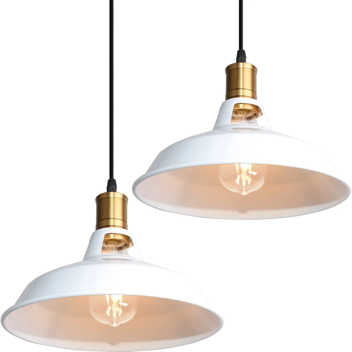 2 Unidades Lámpara de techo industrial ø27cm E27 - Blanco, marca HOME NEAT - Foto Principal