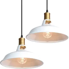 HOME NEAT - 2 Unidades Lámpara de techo industrial ø27cm E27 - Blanco