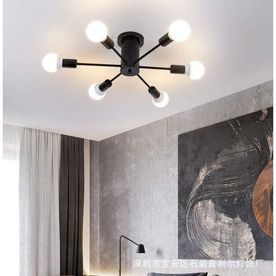 Imagen 2 del producto Lamparas de techo vintage, diy de 6 lámparas del metal negro