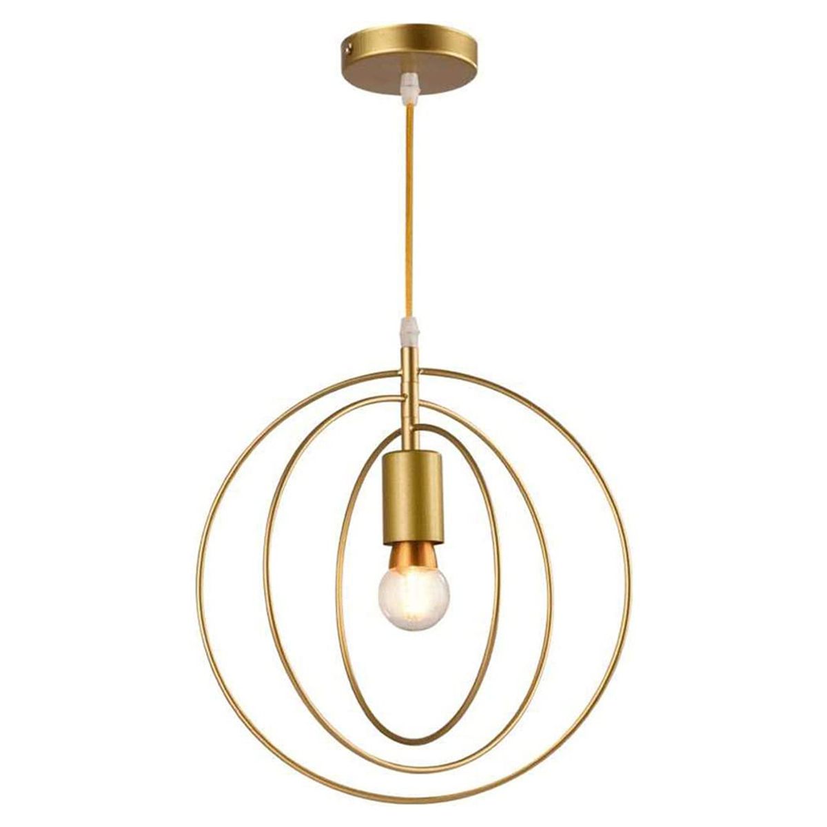 HOME NEAT - Retro industrial lámpara de techo colgante de luz moderna redondo oro