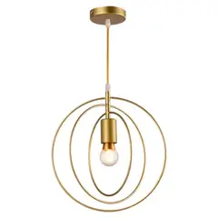 HOME NEAT - Retro industrial lámpara de techo colgante de luz moderna redondo oro