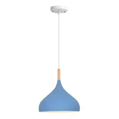 HOME NEAT - Lámpara de techo moderna colgante de luz e27 aluminio ø24cm Azul.