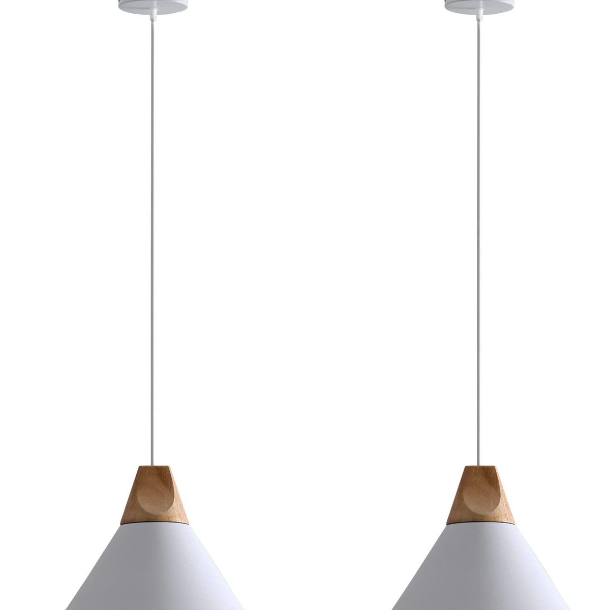 HOME NEAT - 2 Unidades Lámpara de techo madera moderna nórdica e27 ø25cm