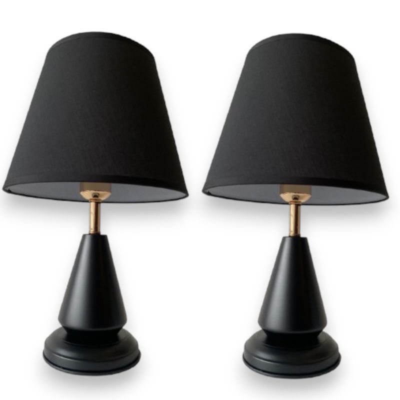 GENERICO - Pack X 2 Lámparas Velador O Mesa + Pantalla Decoración Dormitorio