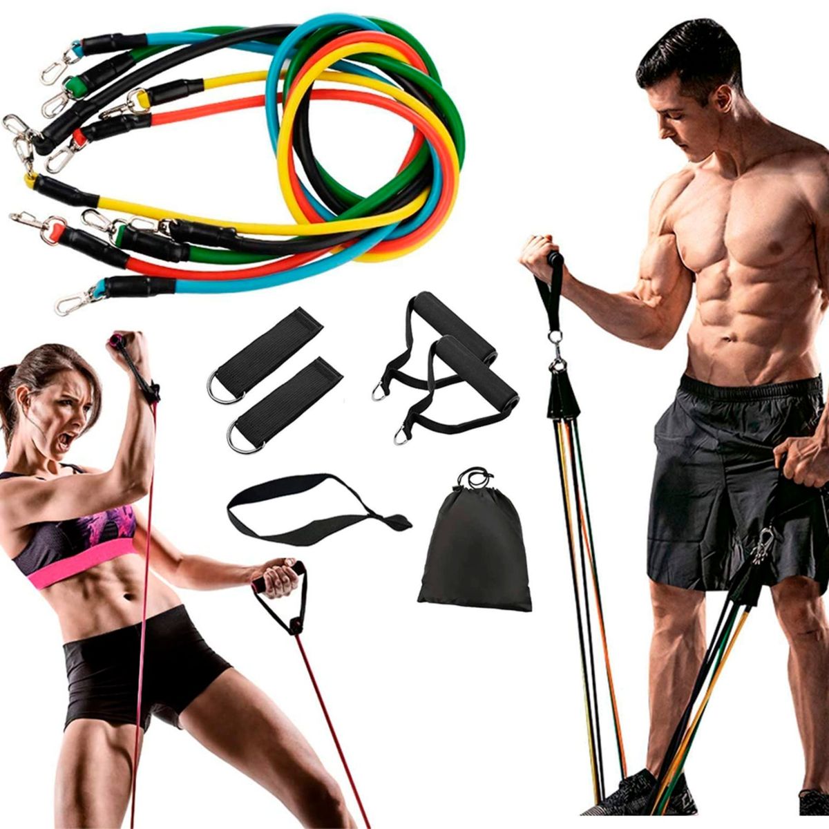 MOVI - Kit de 5 Bandas Elásticas de Resistencia para Ejercicio