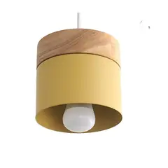 HOME NEAT - Nórdica e27 lámpara colgante moderno lámpara de techo hierro y madera