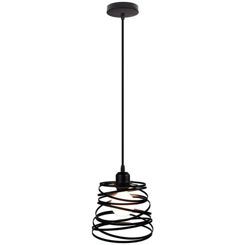 HOME NEAT - Lámpara de techo luz colgante forma de primavera ø20cm negro