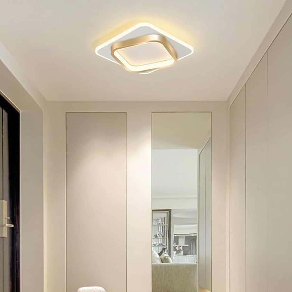 HOME NEAT - Lámparas de techo LED acrílica moderno 24cm 3 colores - Dorado