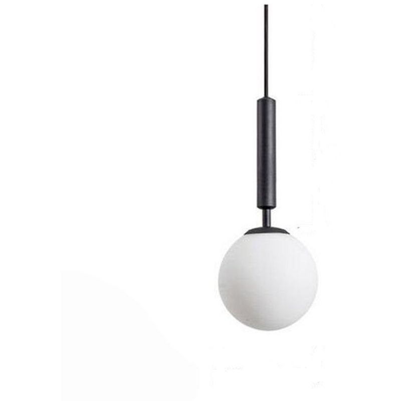 HOME NEAT - Lámpara colgante moderna con bola de cristal negro lámpara de techo.